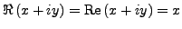 $ \Re\left(x+iy\right)=\textrm{Re}\left(x+iy\right)=x$