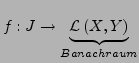 $ f:J\rightarrow\underbrace{\mathcal{L}\left(X,Y\right)}_{Banachraum}$