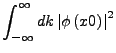 $\displaystyle \int_{-\infty}^{\infty}dk\left\vert\phi\left(x0\right)\right\vert^{2}$