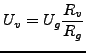 $\displaystyle U_{v}=U_{g}\frac{R_{v}}{R_{g}}$