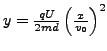 $ y=\frac{qU}{2md}\left(\frac{x}{v_{0}}\right)^{2}$