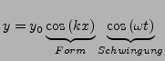$ y=y_{0}\underbrace{\cos\left(kx\right)}_{Form}\underbrace{\cos\left(\omega t\right)}_{Schwingung}$